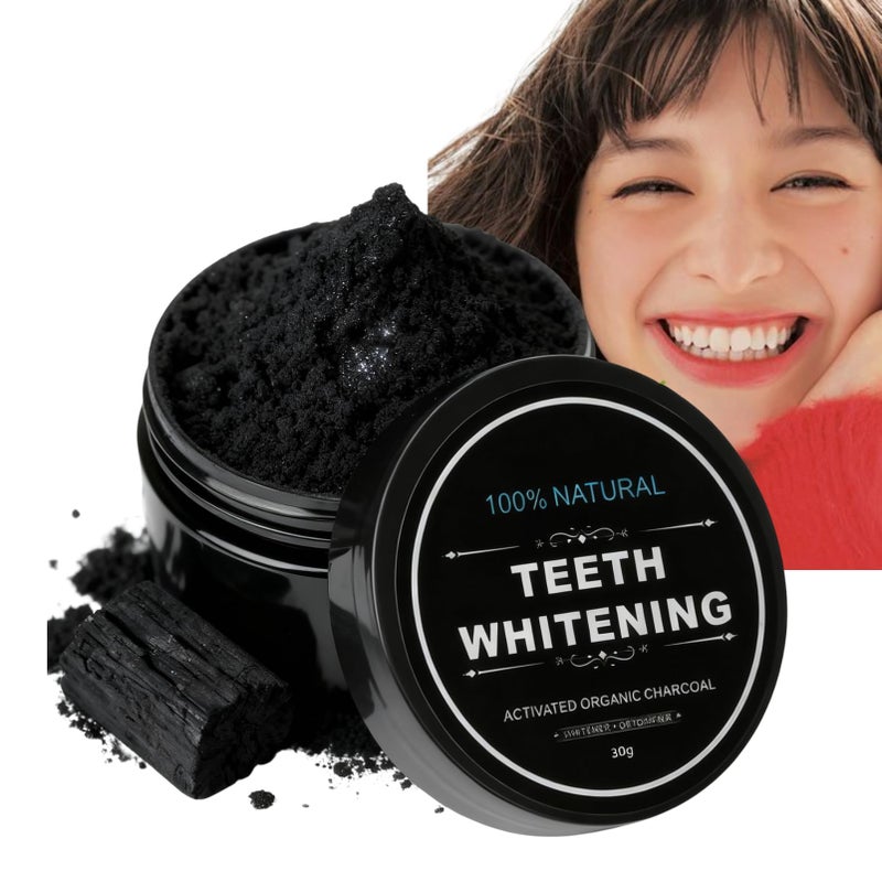 Teeth Whitening Powder,Natural Charcoal Teeth Whitening Powder,Activated Charcoal Tooth Cleaning Powders,whiten Toothpaste for Whiter Tooth and Colour Correction, Gentle Stain Removal,30g